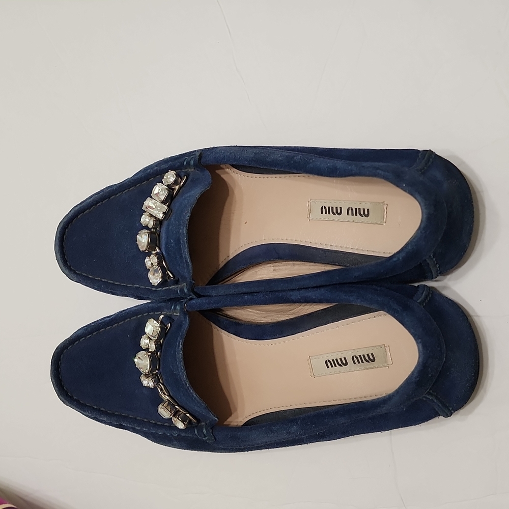 Miu Miu Blue Calzature Donna Loafers Flats - Picture 4 of 13